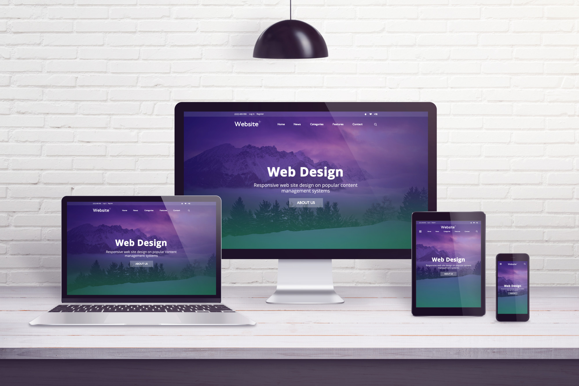 web design site on multiple devices